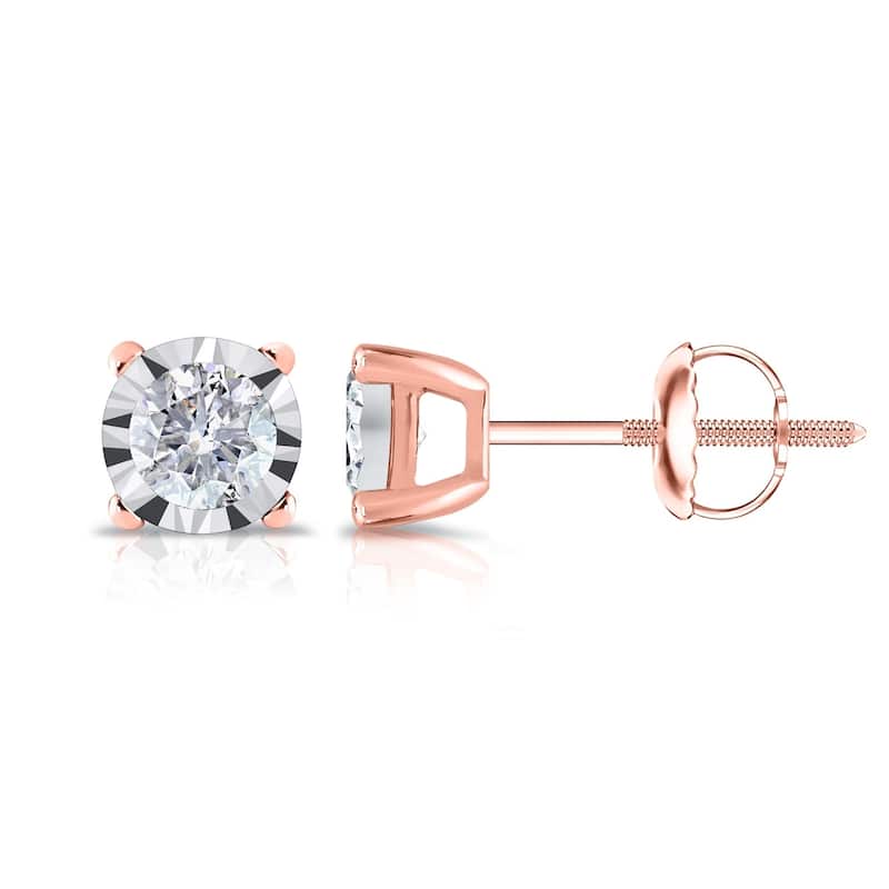 Auriya 14k Gold 1/5ct TDW Round Diamond Stud Earrings (G-H, I2-I3)