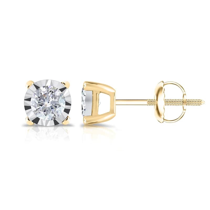 Auriya 14k Gold 1/5ct TDW Round Diamond Stud Earrings (G-H, I2-I3)