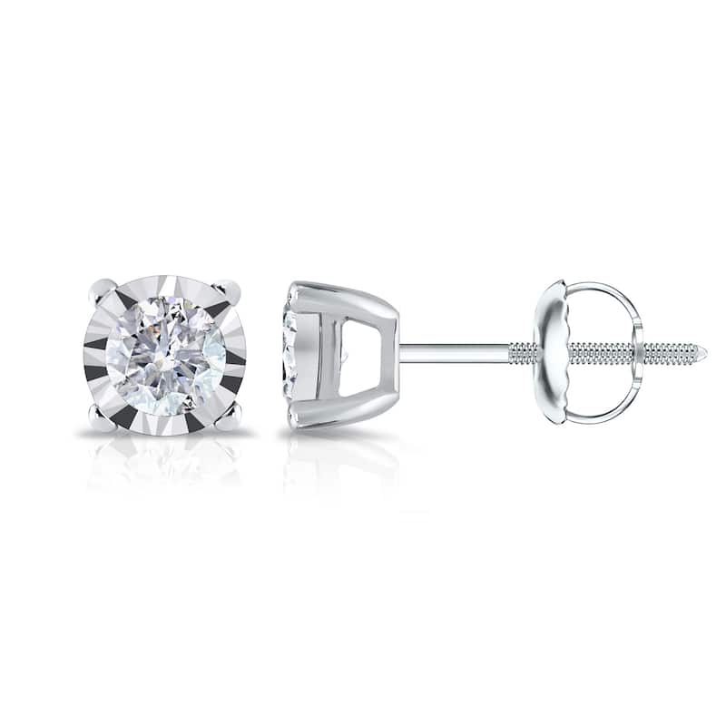 Auriya 14k Gold 1/5ct TDW Round Diamond Stud Earrings (G-H, I2-I3)