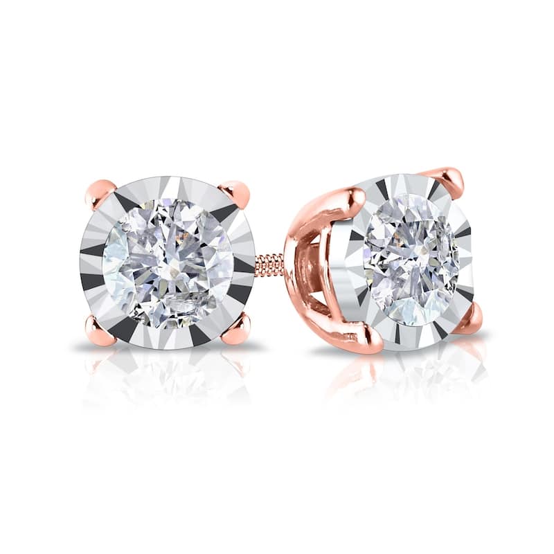 Auriya 14k Gold 1/5ct TDW Round Diamond Stud Earrings (G-H, I2-I3)