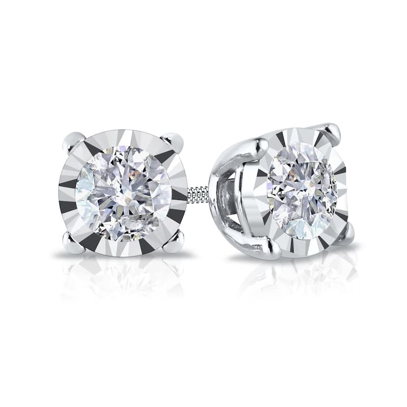 Auriya 14k Gold 1/5ct TDW Round Diamond Stud Earrings (G-H, I2-I3)