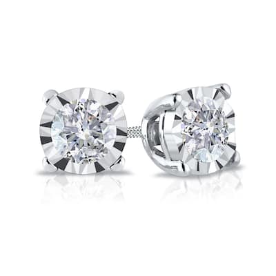 Auriya 14k Gold 1/5ct TDW Round Diamond Stud Earrings (G-H, I2-I3)