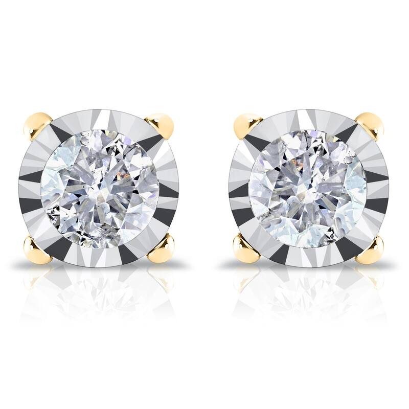 Auriya 14k Gold 5/8ct TDW Round Diamond Stud Earrings