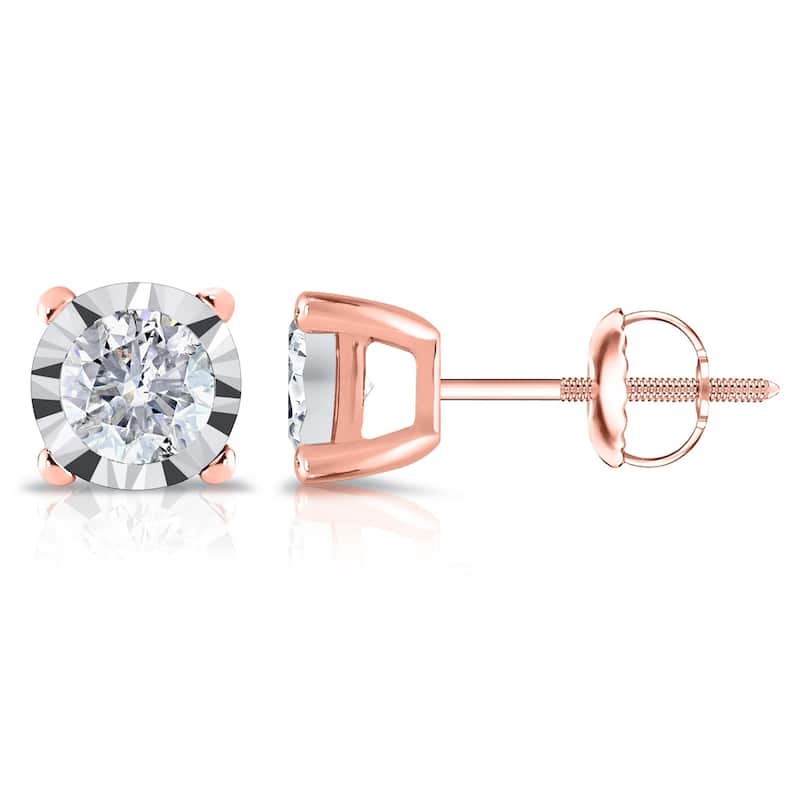 Auriya 14k Gold 5/8ct TDW Round Diamond Stud Earrings