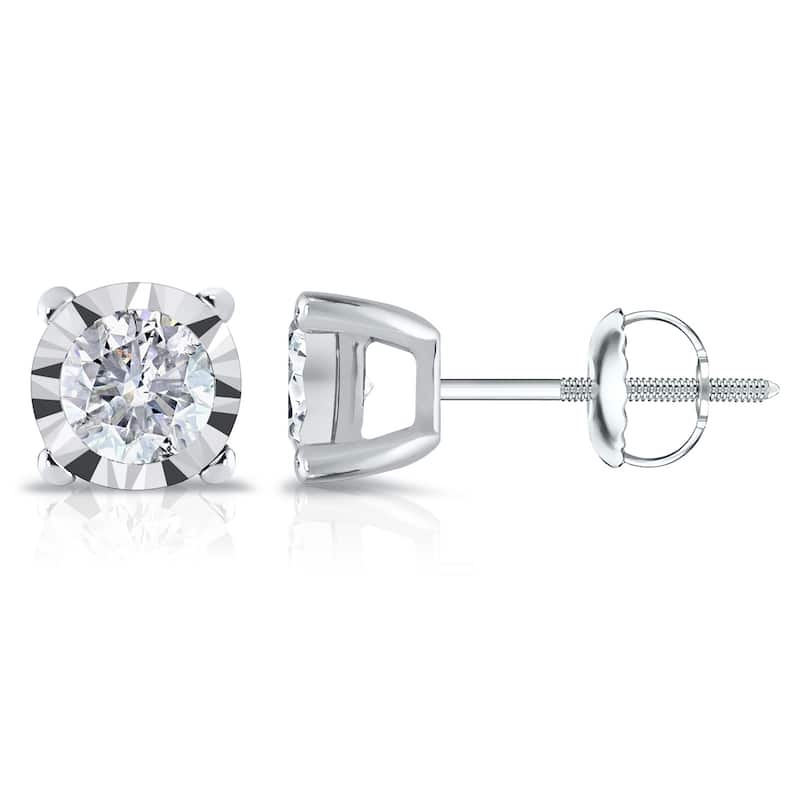 Auriya 14k Gold 5/8ct TDW Round Diamond Stud Earrings