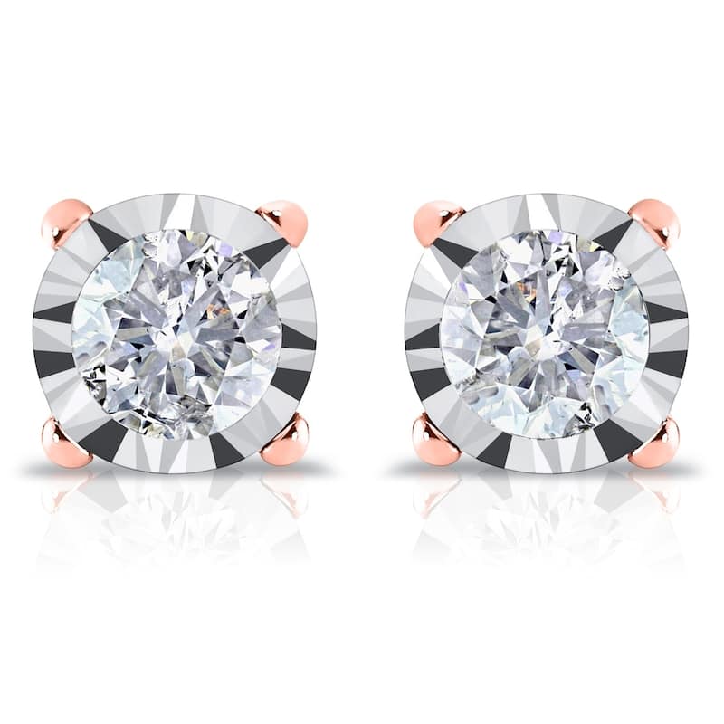 Auriya 14k Gold 5/8ct TDW Round Diamond Stud Earrings