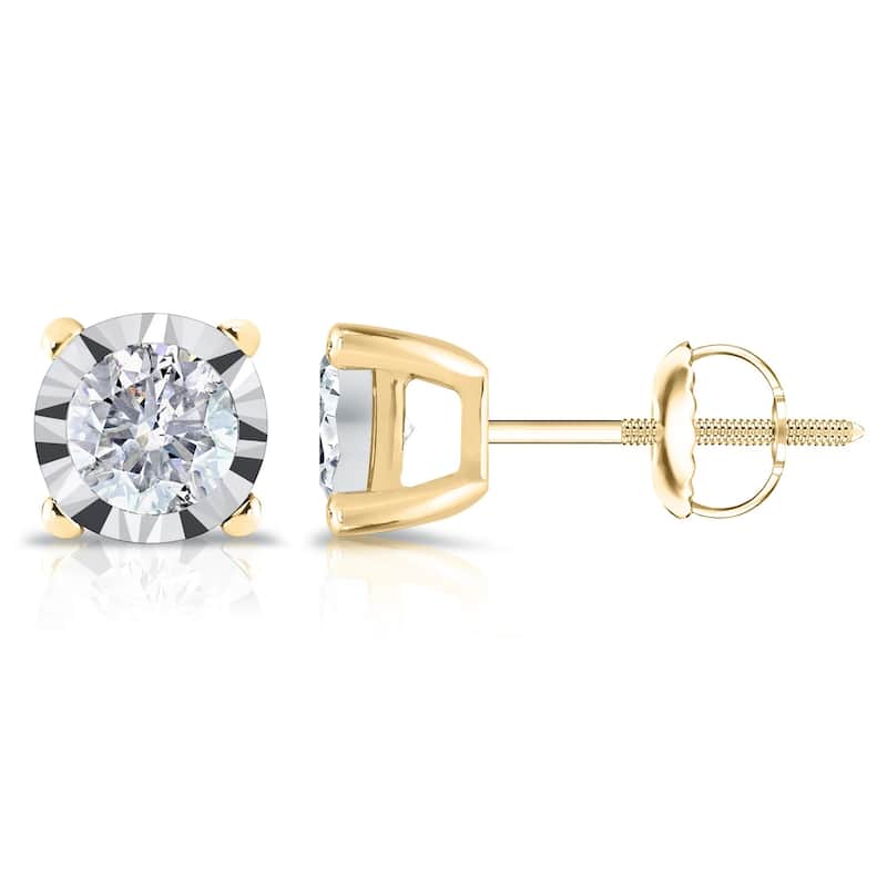Auriya 14k Gold 5/8ct TDW Round Diamond Stud Earrings