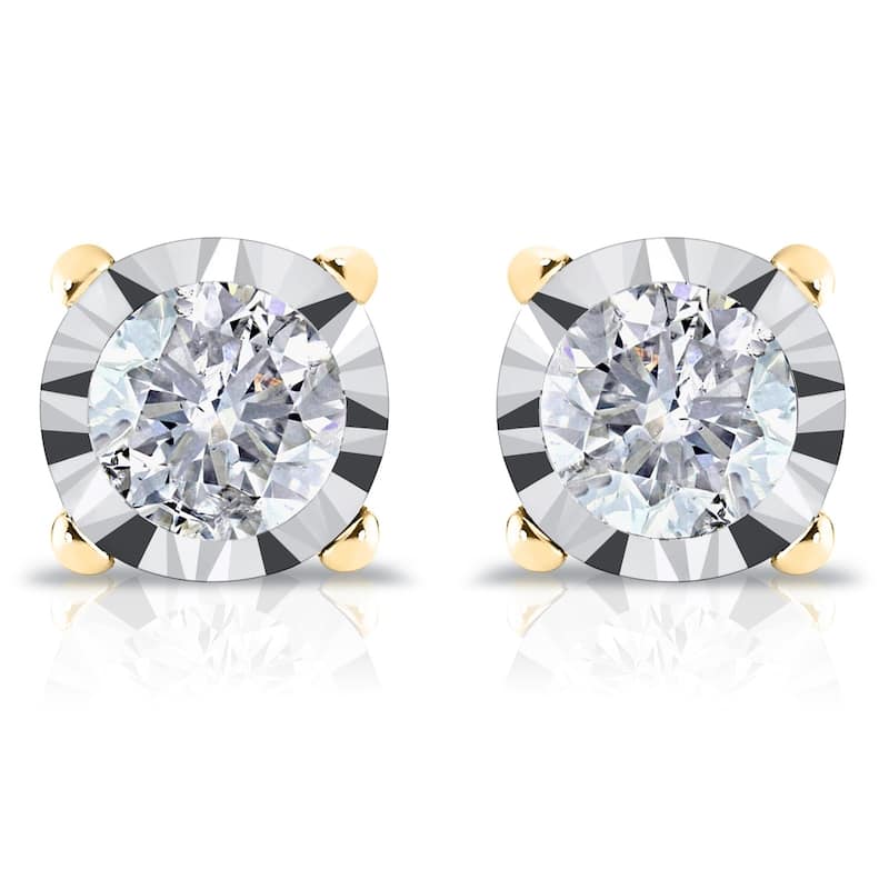 Auriya 14k Gold 5/8ct TDW Round Diamond Stud Earrings