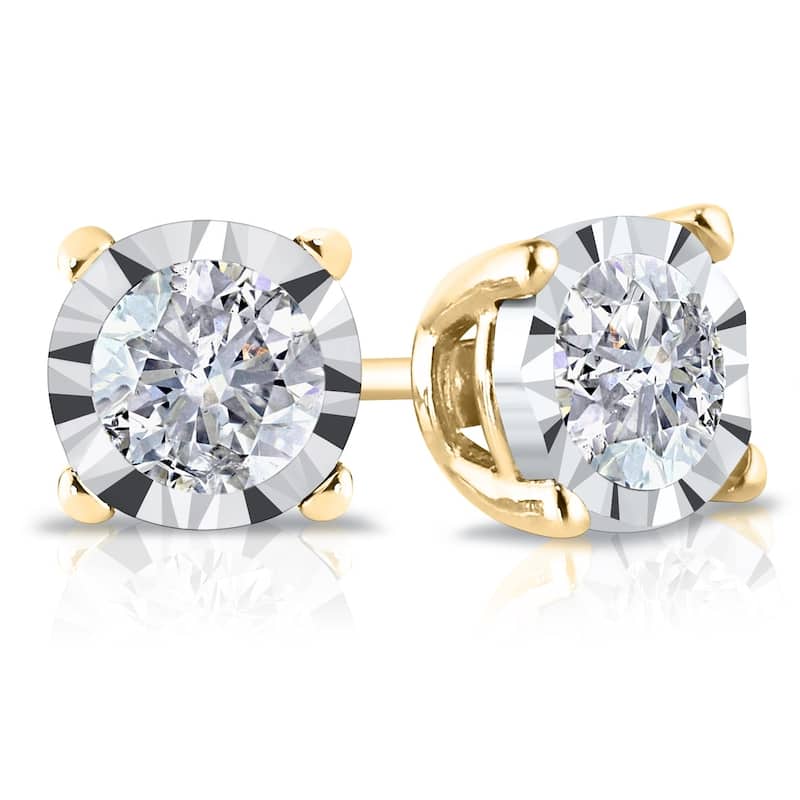 Auriya 14k Gold 5/8ct TDW Round Diamond Stud Earrings
