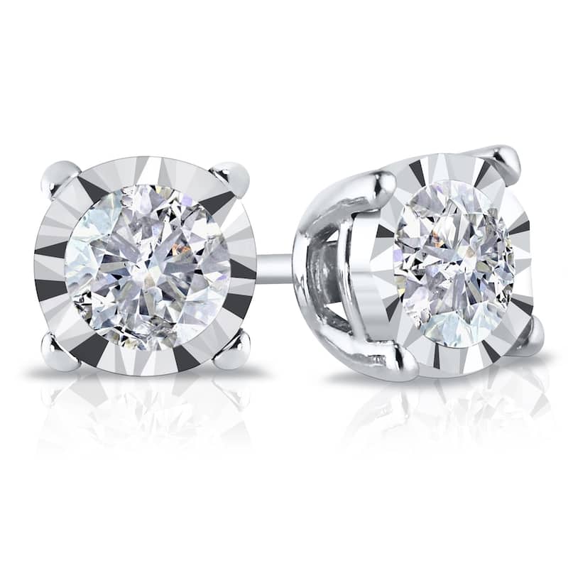 Auriya 14k Gold 5/8ct TDW Round Diamond Stud Earrings