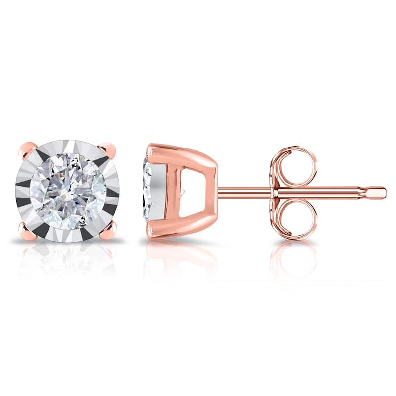 Auriya 14k Gold 5/8ct TDW Round Diamond Stud Earrings