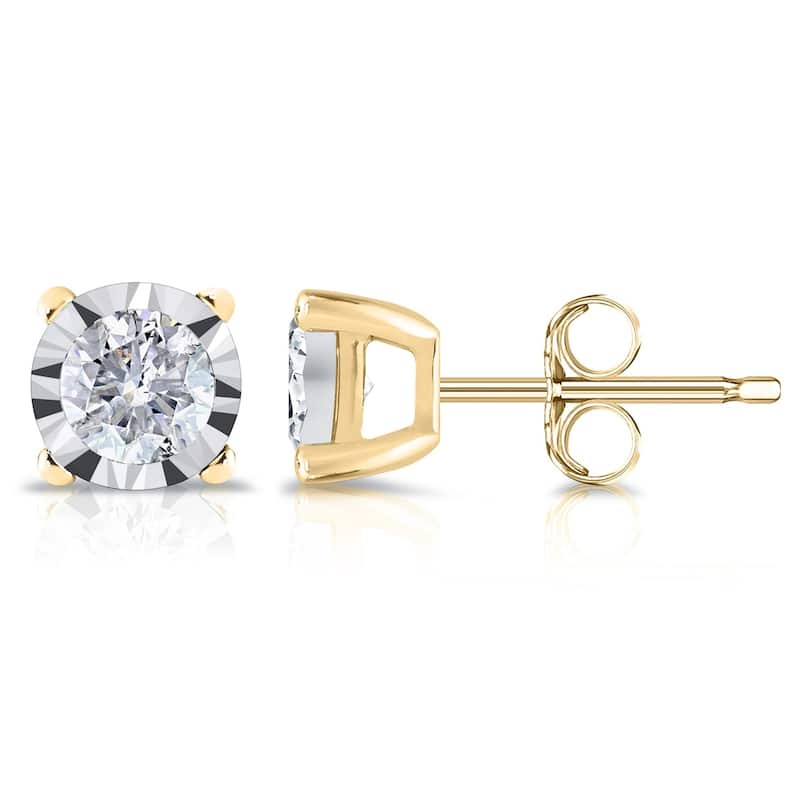 Auriya 14k Gold 5/8ct TDW Round Diamond Stud Earrings