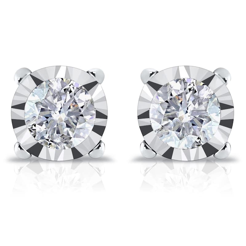 Auriya 14k Gold 5/8ct TDW Round Diamond Stud Earrings
