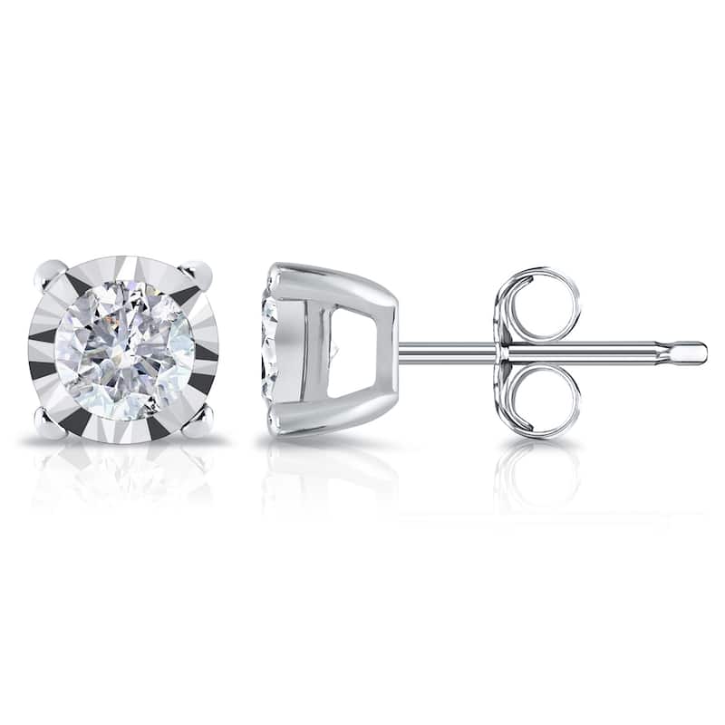 Auriya 14k Gold 5/8ct TDW Round Diamond Stud Earrings