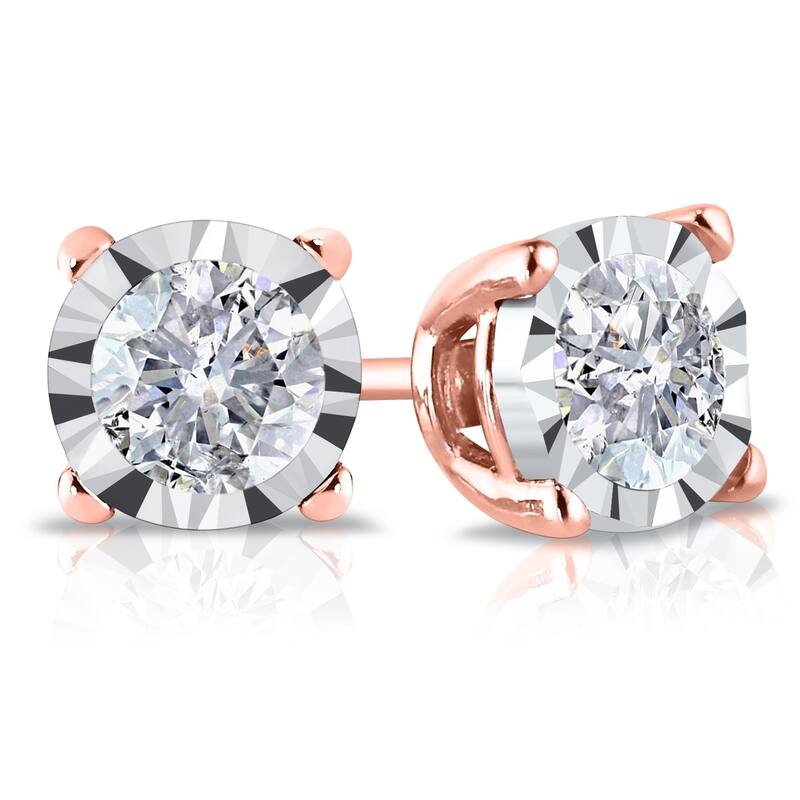 Auriya 14k Gold 5/8ct TDW Round Diamond Stud Earrings