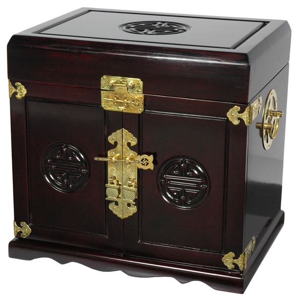 Handmade Merbu Wood 5-drawer Jewelry Box (China)