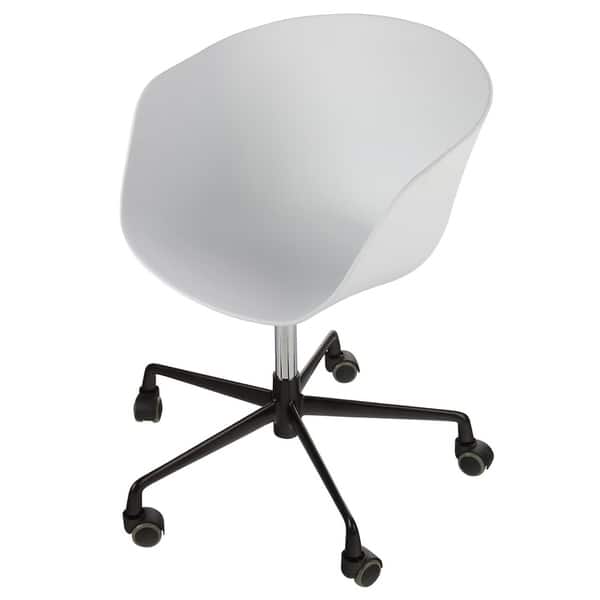 Danish MidCentury Modern Office Chair with Black Aluminum Frame Bed