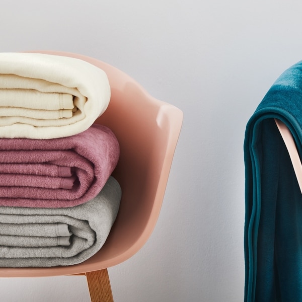 IBENA Solid Plush Throw in 13 Colors