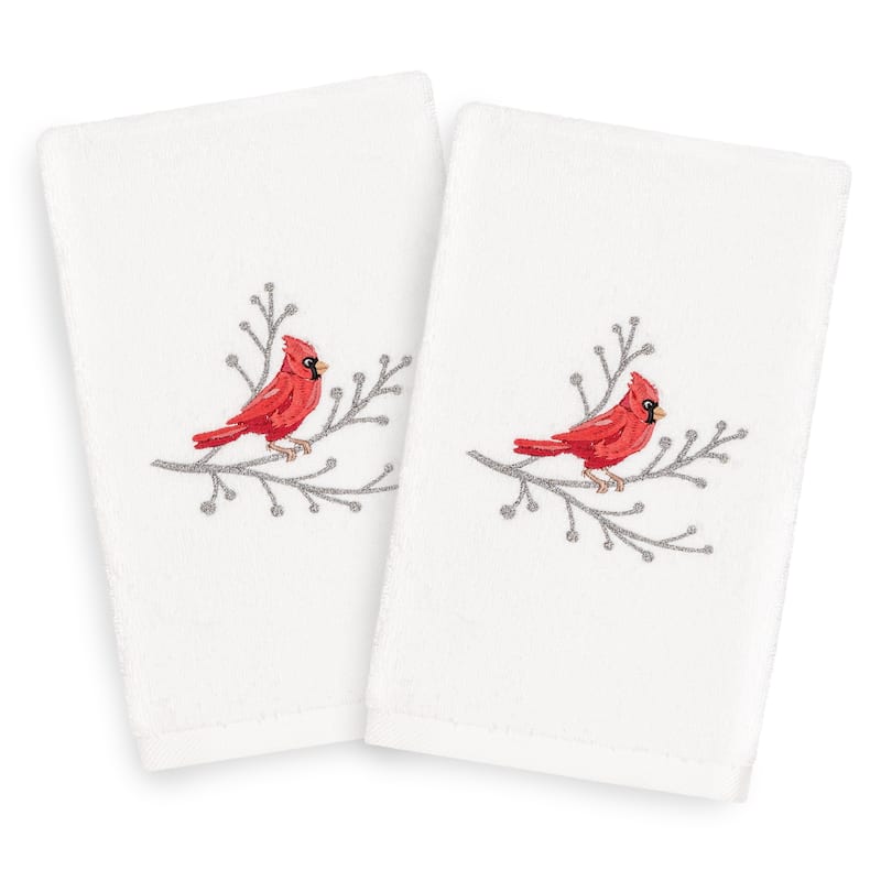 Authentic Hotel and Spa Turkish Cotton Cardinal White Set of 2 Hand Towels