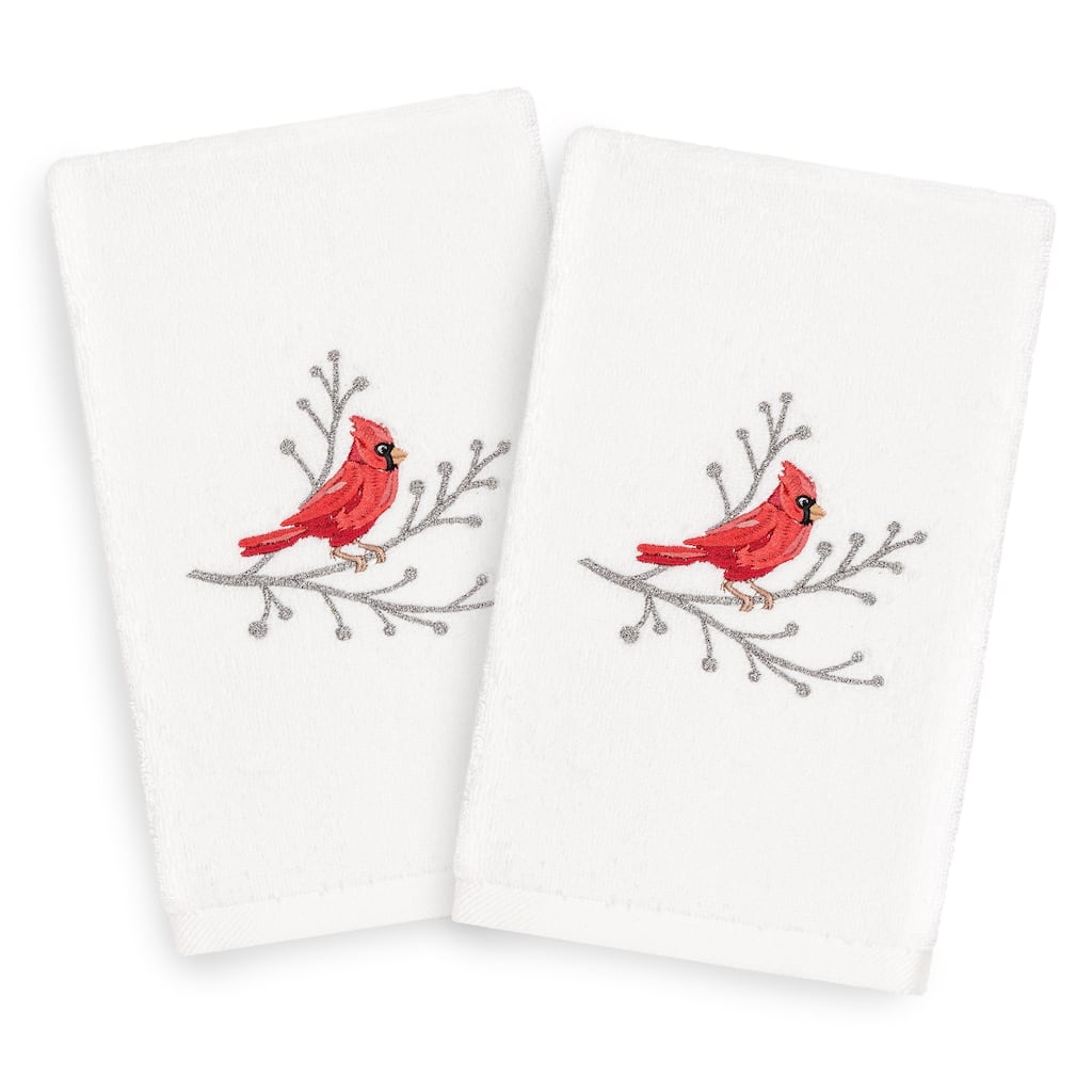 Authentic Hotel and Spa Turkish Cotton Cardinal White Set of 2 Hand Towels