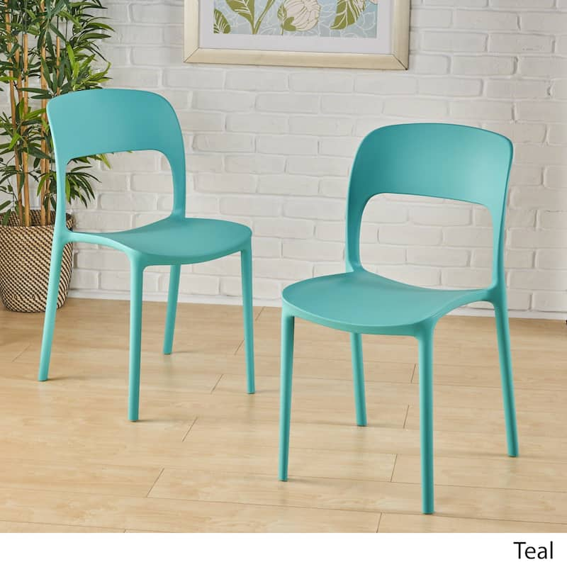 Kipford Indoor Plastic Chair (Set of 2) by Christopher Knight Home