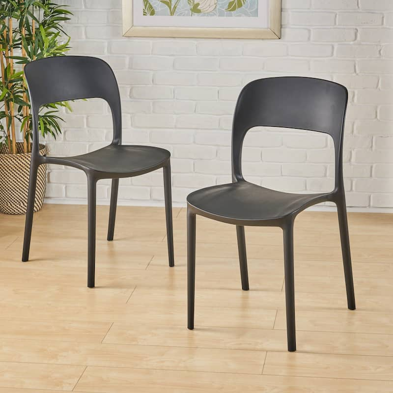 Kipford Indoor Plastic Chair (Set of 2) by Christopher Knight Home