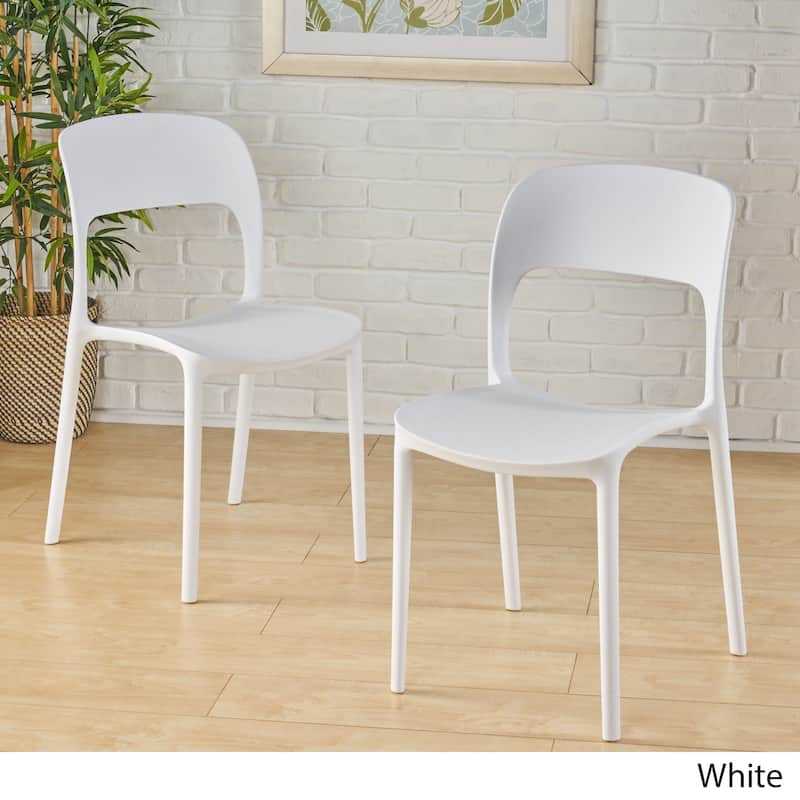 Kipford Indoor Plastic Chair (Set of 2) by Christopher Knight Home