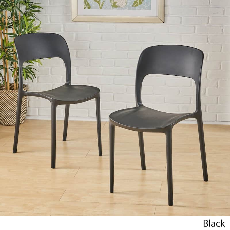 Kipford Indoor Plastic Chair (Set of 2) by Christopher Knight Home