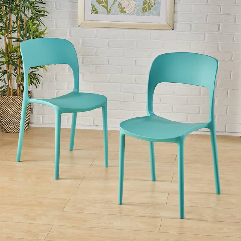 Kipford Indoor Plastic Chair (Set of 2) by Christopher Knight Home