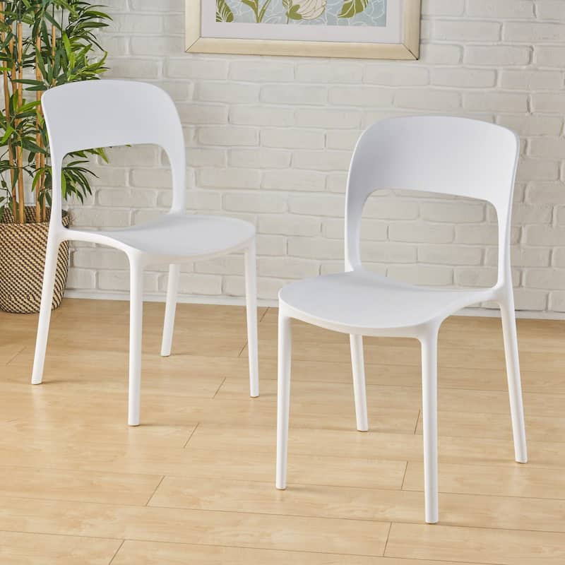 Kipford Indoor Plastic Chair (Set of 2) by Christopher Knight Home