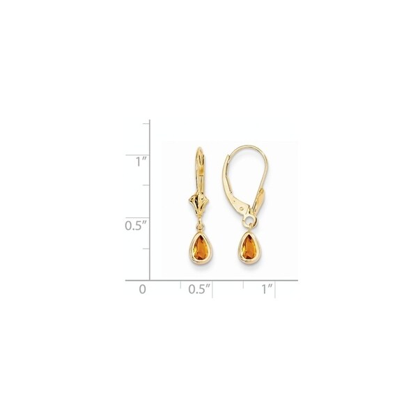 14k 6x4 Pear /& Diamond Earrings in 14k Yellow Gold