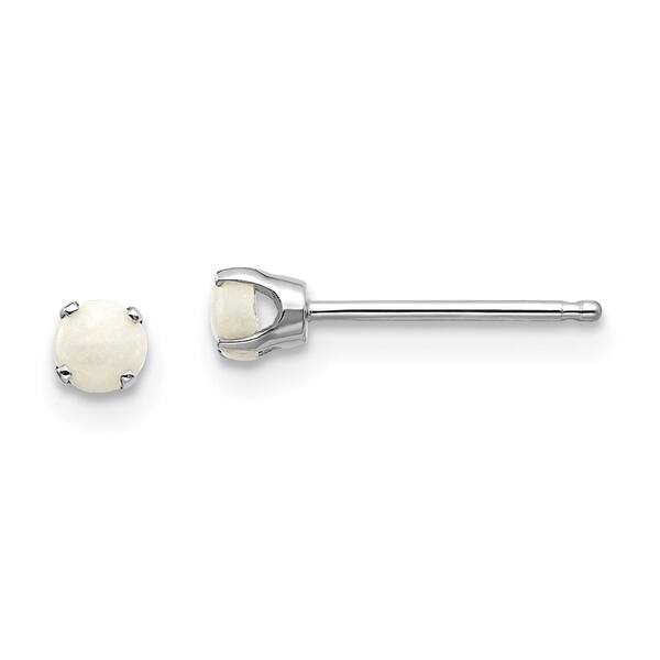 Curata 14k White Gold 3mm Created Opal Stud Earrings Curata 14k White Gold 3mm Created Opal Stud Earrings