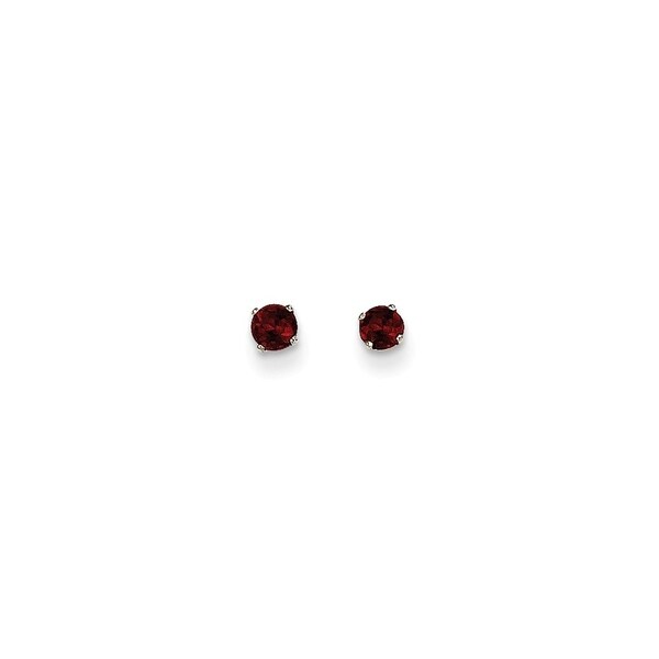 Curata 14k White Gold 3mm Garnet Stud Earrings Curata 14k White Gold 3mm Garnet Stud Earrings