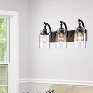Dining Room Wall Lights Online At Our Best Anastasia Antique Black 3 Light Wall Sconce With Clear Gl Shade