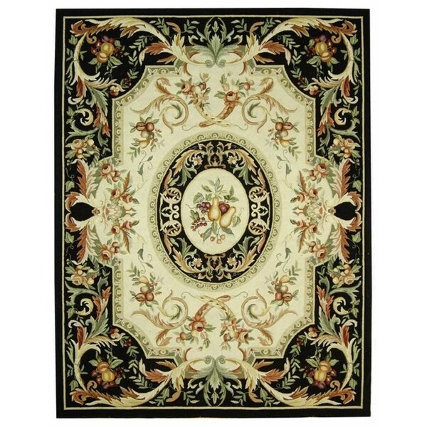 Safavieh Hand-hooked Fruit Harvest Black Wool Rug - 7'-9" x 9'-9"