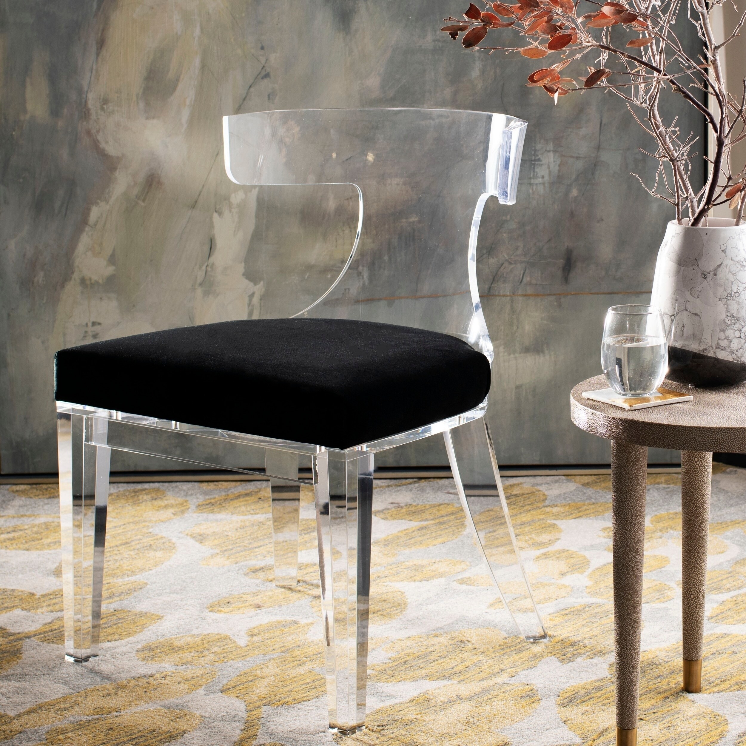 Safavieh Couture Rhys Lucite Dining Chair Clear Black 18 5 In Details About Safavieh Couture Rhys Lucite Dining Chair Clear Black 18 5 In W X 21