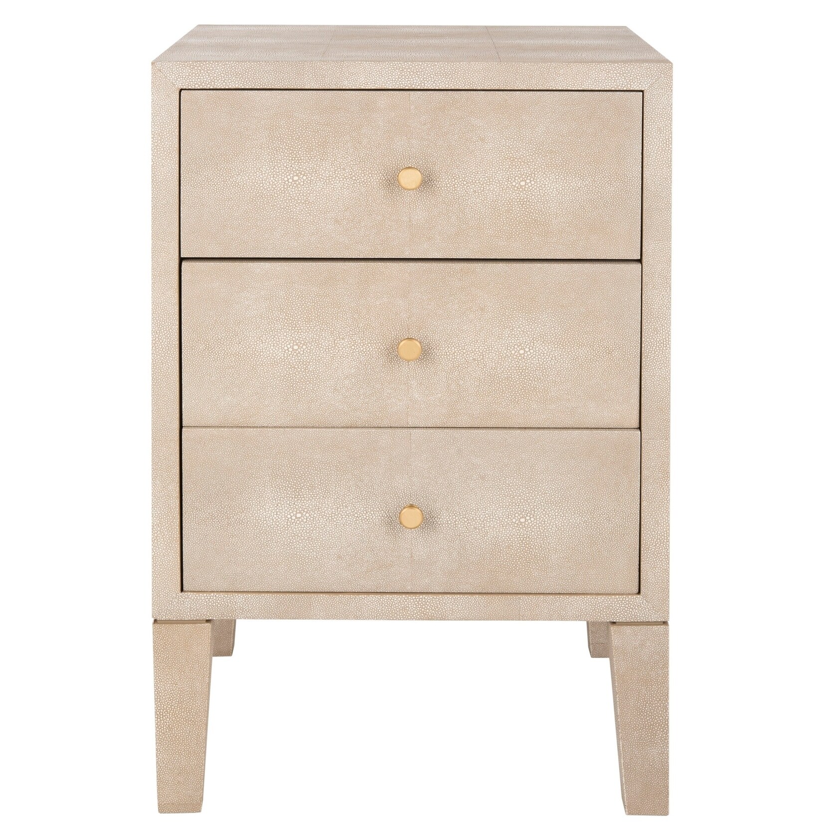Safavieh Couture Delana Faux Shagreen Nightstand Beige 18 Beige 18