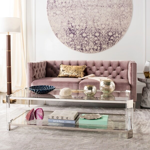 Safavieh Couture Gianna Glass Coffee Table- Clear - 58 In W x 26 In D x 16 In H