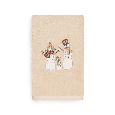 Authentic Hotel and Spa Turkish Cotton Snowmen Beige Hand Towel