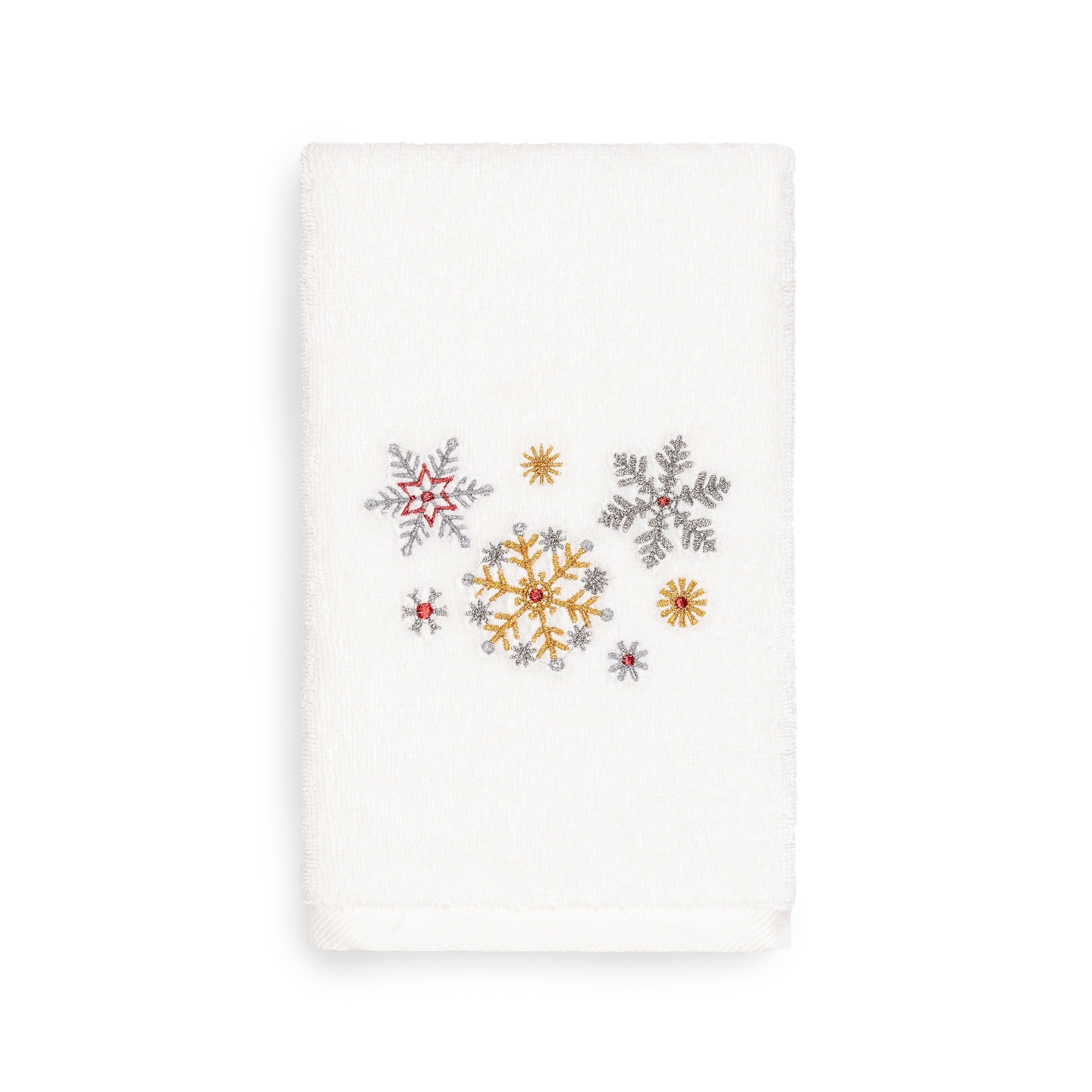 Snowflake 2pk Hand Towels 26-in x 16-in Gray Cotton Bath Mat in