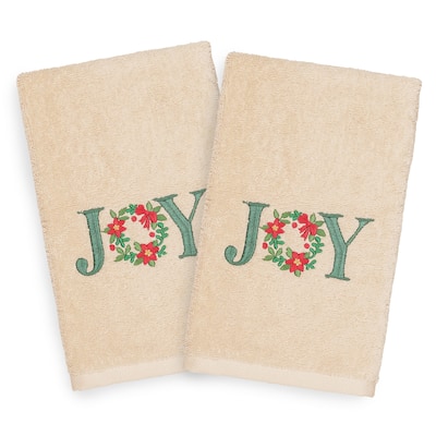 Authentic Hotel and Spa Turkish Cotton Joy Beige Set of 2 Hand Towels