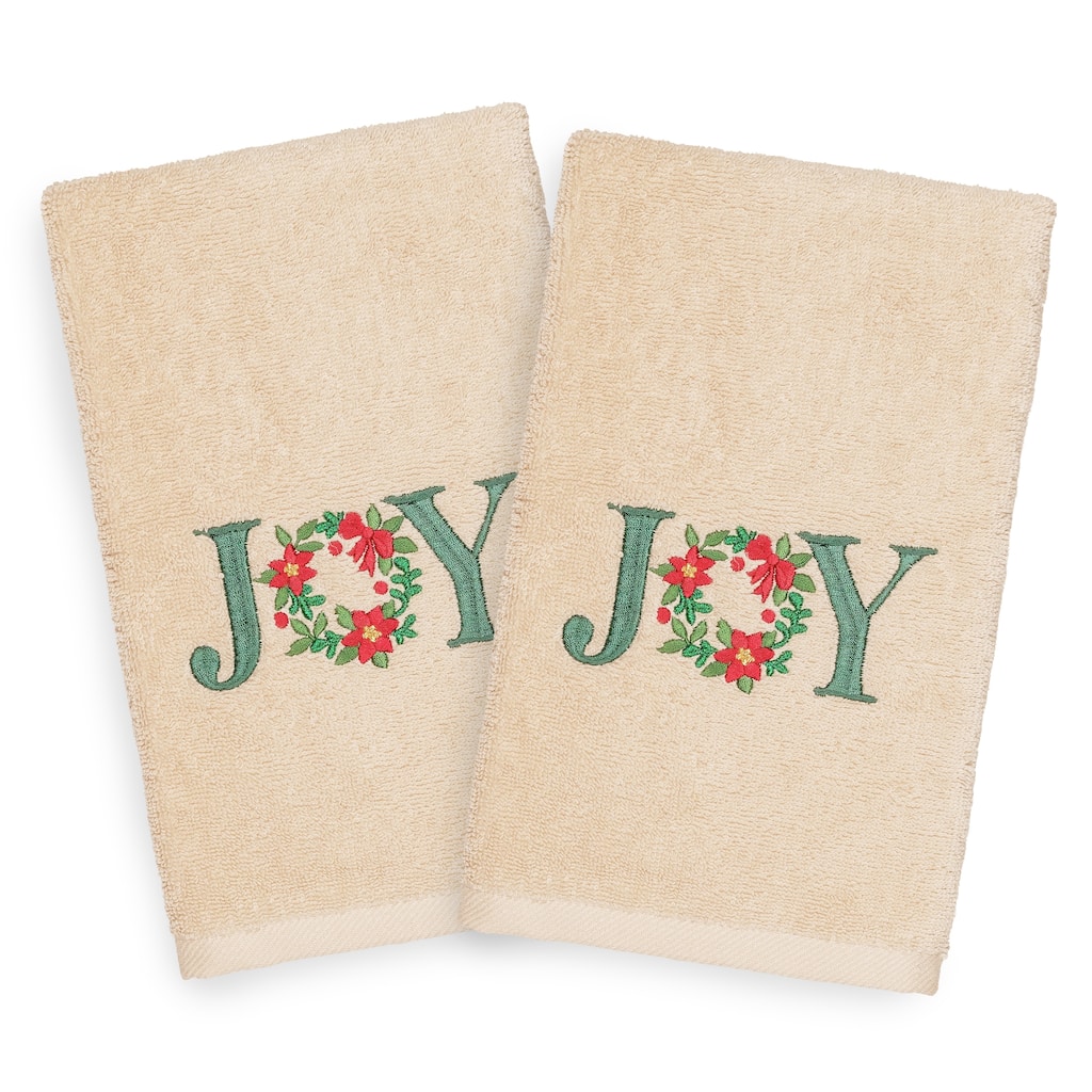 Authentic Hotel and Spa Turkish Cotton Joy Beige Set of 2 Hand Towels