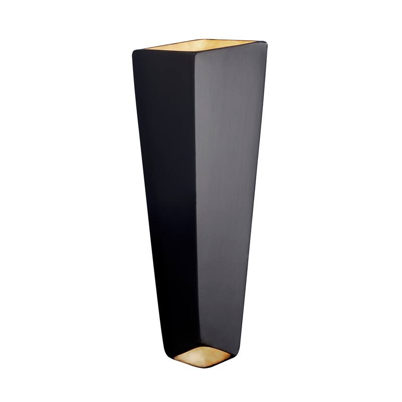 Ambiance Prism 1-light Carbon Matte Black LED Wall Sconce - Carbon Matte Black with Champagne Gold