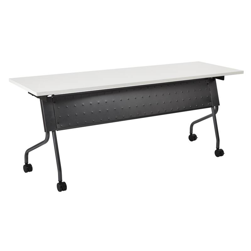Flip-Top Training Table 72 x 24 with Titanium Frame - White