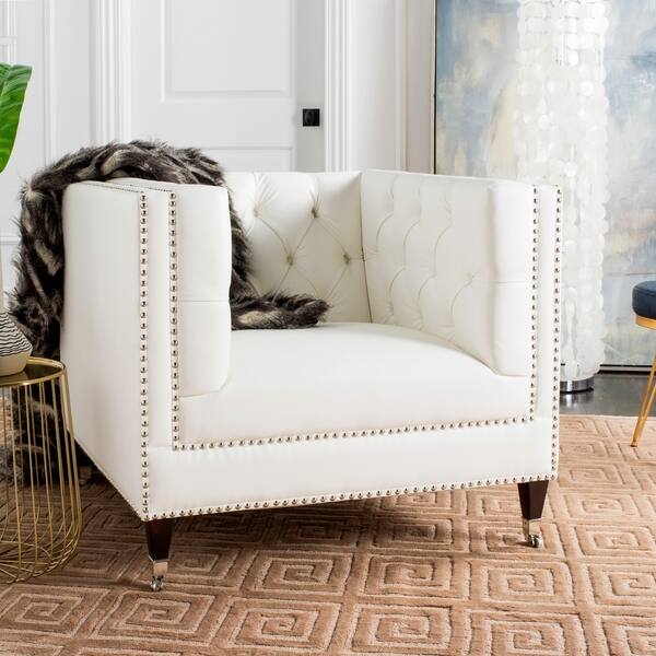 Shop Safavieh Couture Miller White Tufted Leather Commercial Grade