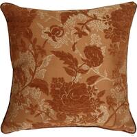 Pillow Decor - Traditional Floral in Rust 18x18 Decorative Pillow