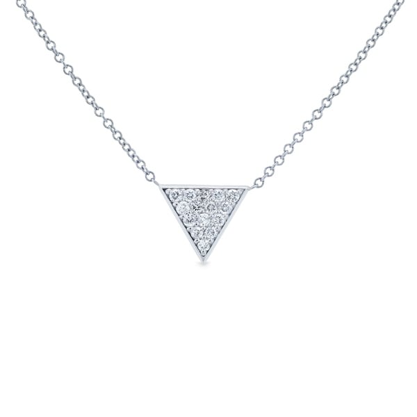 Jewel Zone US 14k Gold Over Sterling Silver Triangle Pendant Necklace