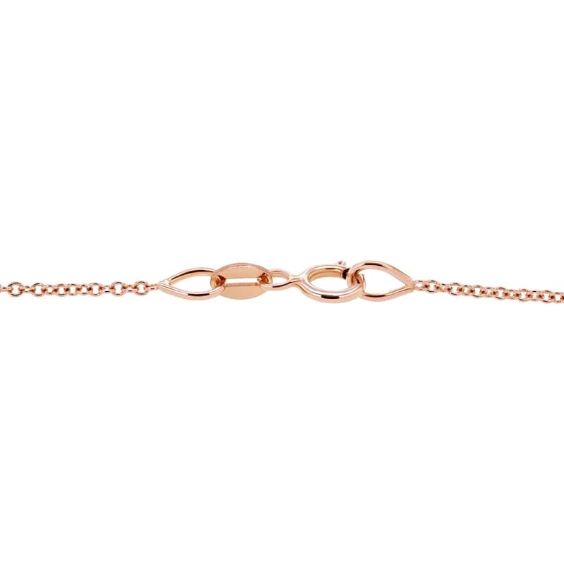 Annello by Kobelli 14k Rose Gold Triangle Black Diamond Necklace