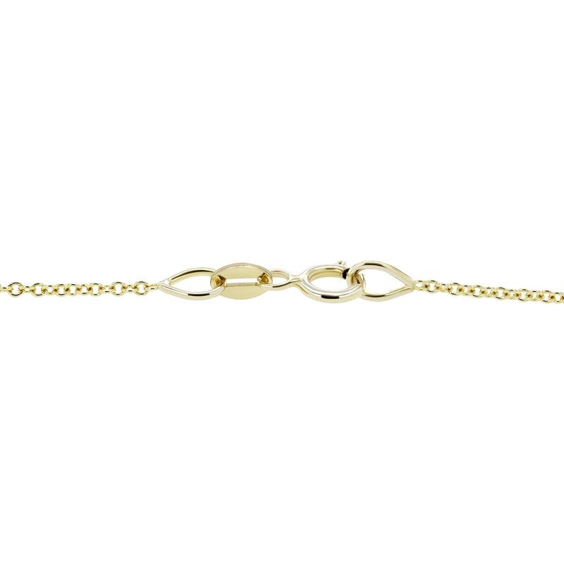 Annello by Kobelli 14k White Gold Triangle Diamond Necklace Yellow Gold Chain