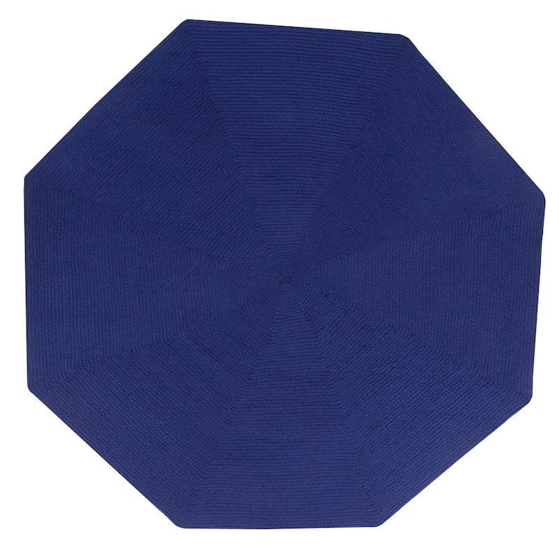 Better Trends Alpine Braid Collection is Durable & Stain Resistant Reversible Indoor Area Utility Rug - Navy Solid - 48" Octagonal